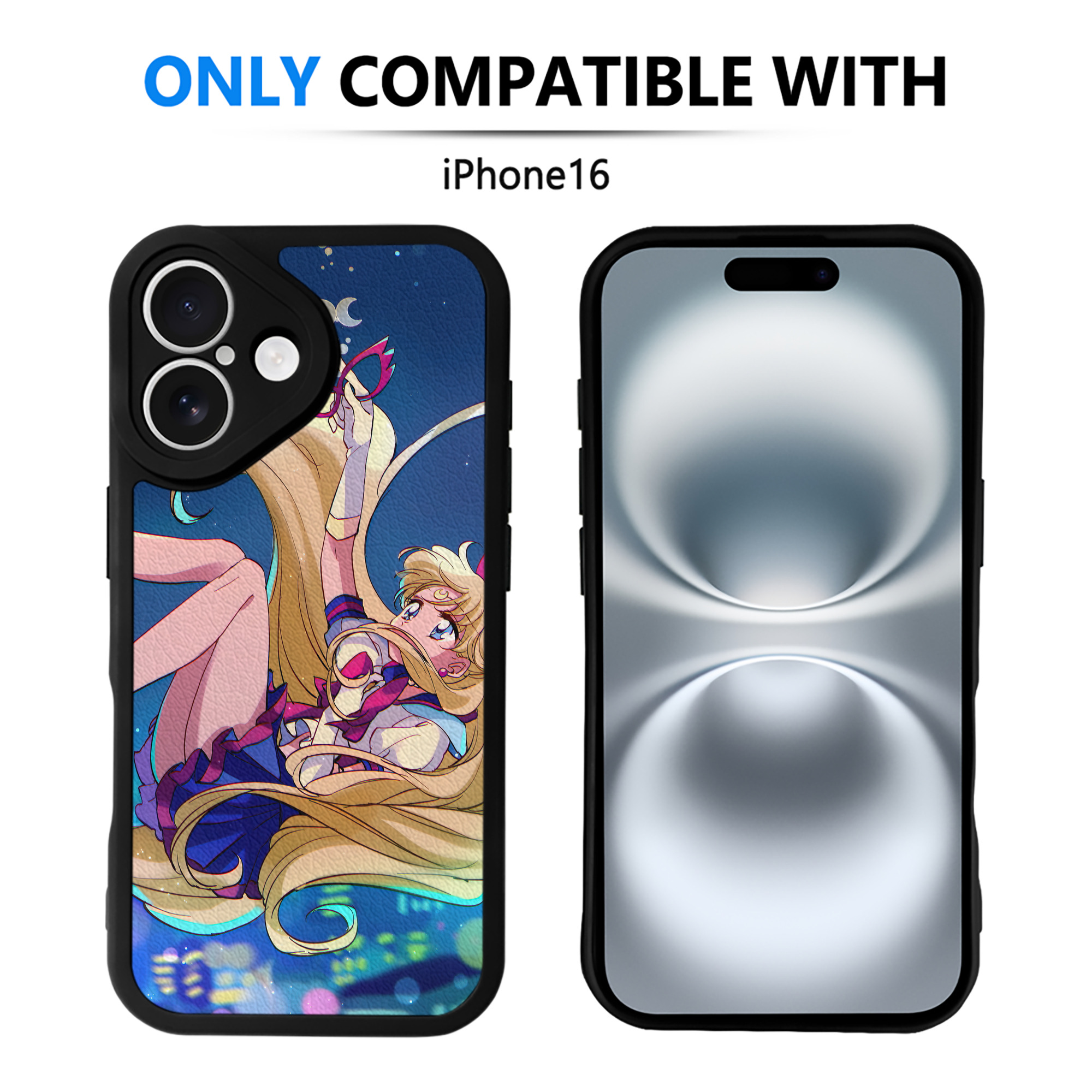 （画像用） 美少女戦士セーラームーン Sailor Moon 【iPhone 16シリーズ対応】シリコンスマホケース（レザー調） 材質：シリコン